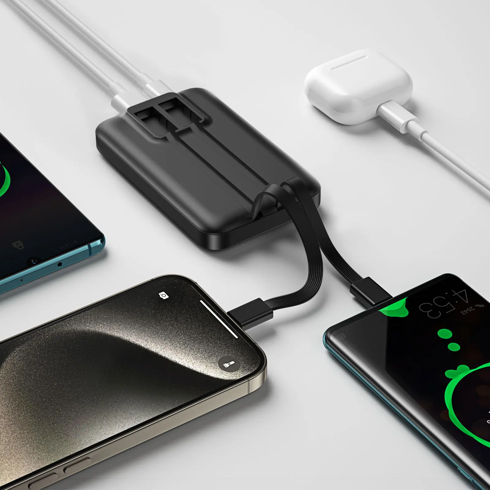 22.5W Endurance Built-in Dual Cable Power Bank Wi-P060
10000mAh