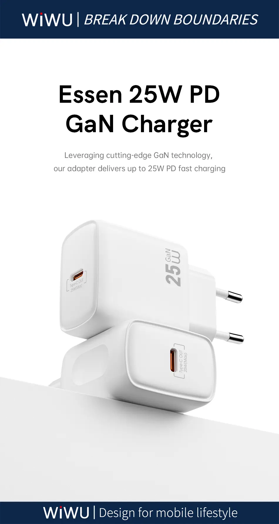 25W Essen GaN Fast Charger 1C Wi-G016 EU