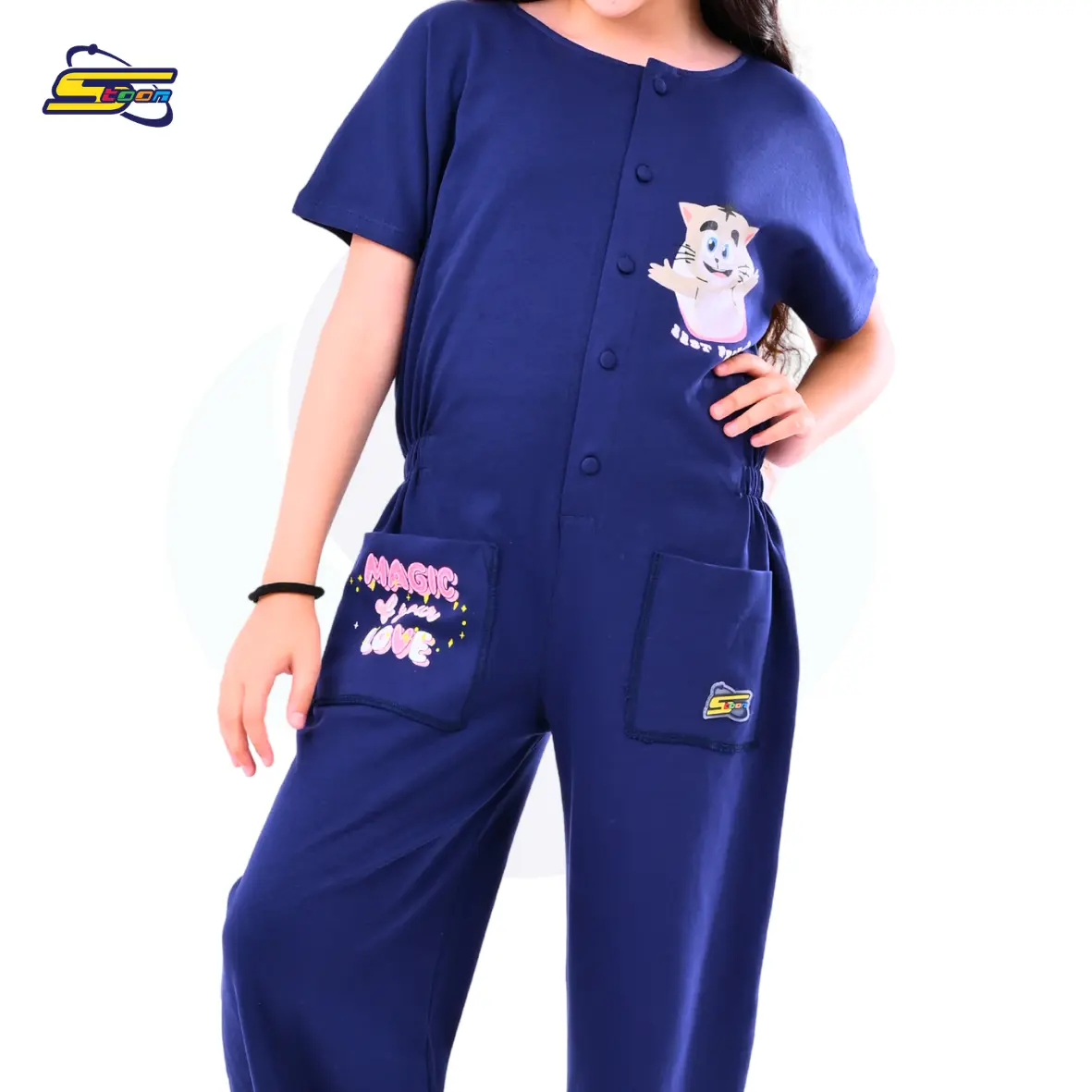 Adventure Palace Girls - Spacetoon cotton jumpsuit - Vannocat- Dark blue