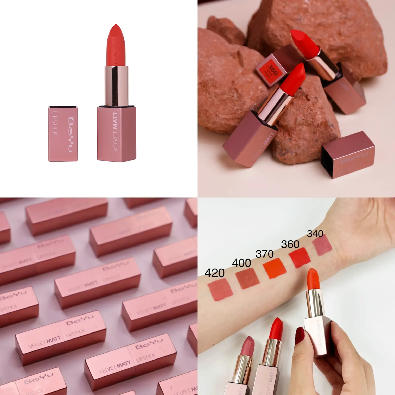 BeYu Velvet Matt Lipstick 360 | أحمر شفاه مخملي، 360