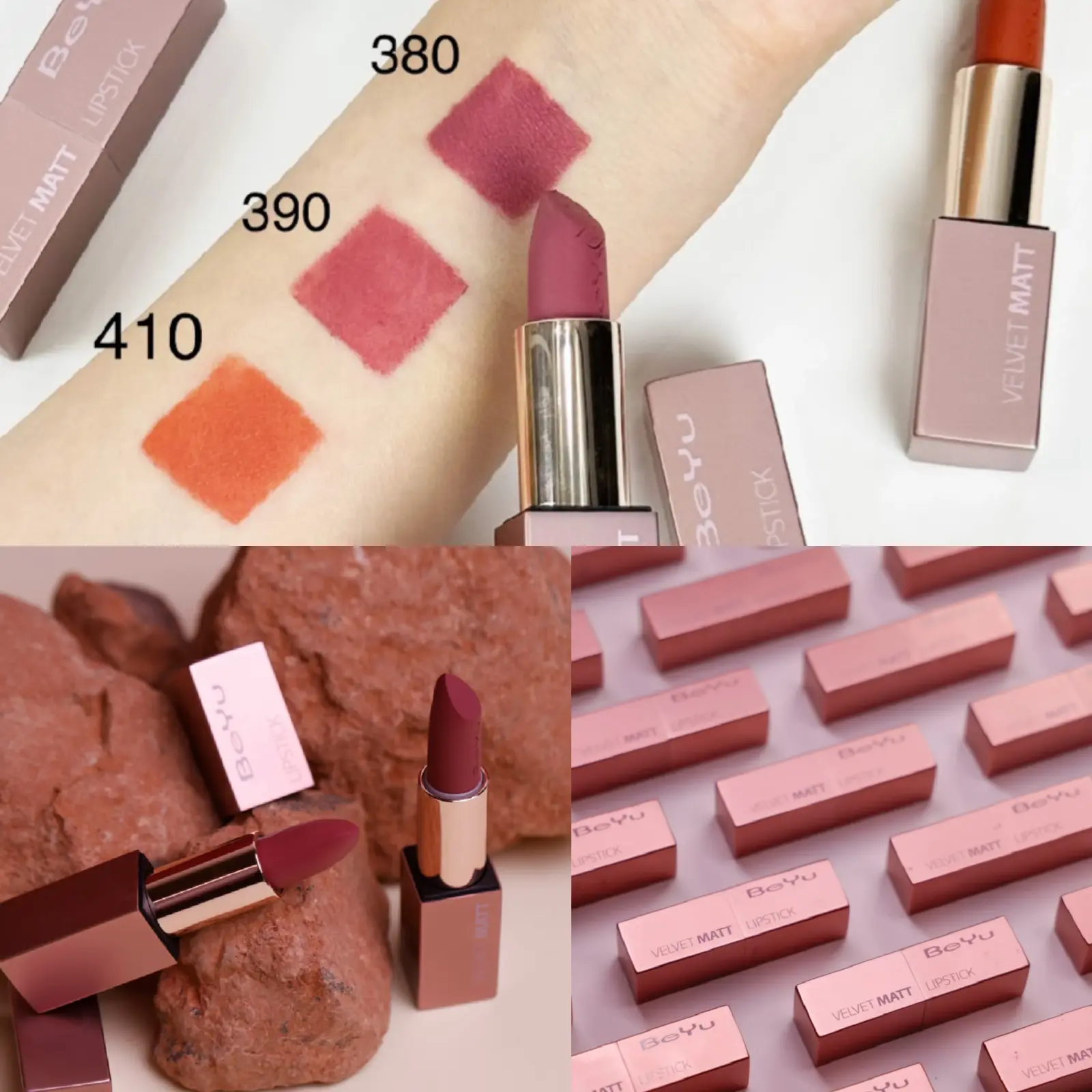 BeYu Velvet Matt Lipstick 380 | أحمر شفاه مخملي، 380