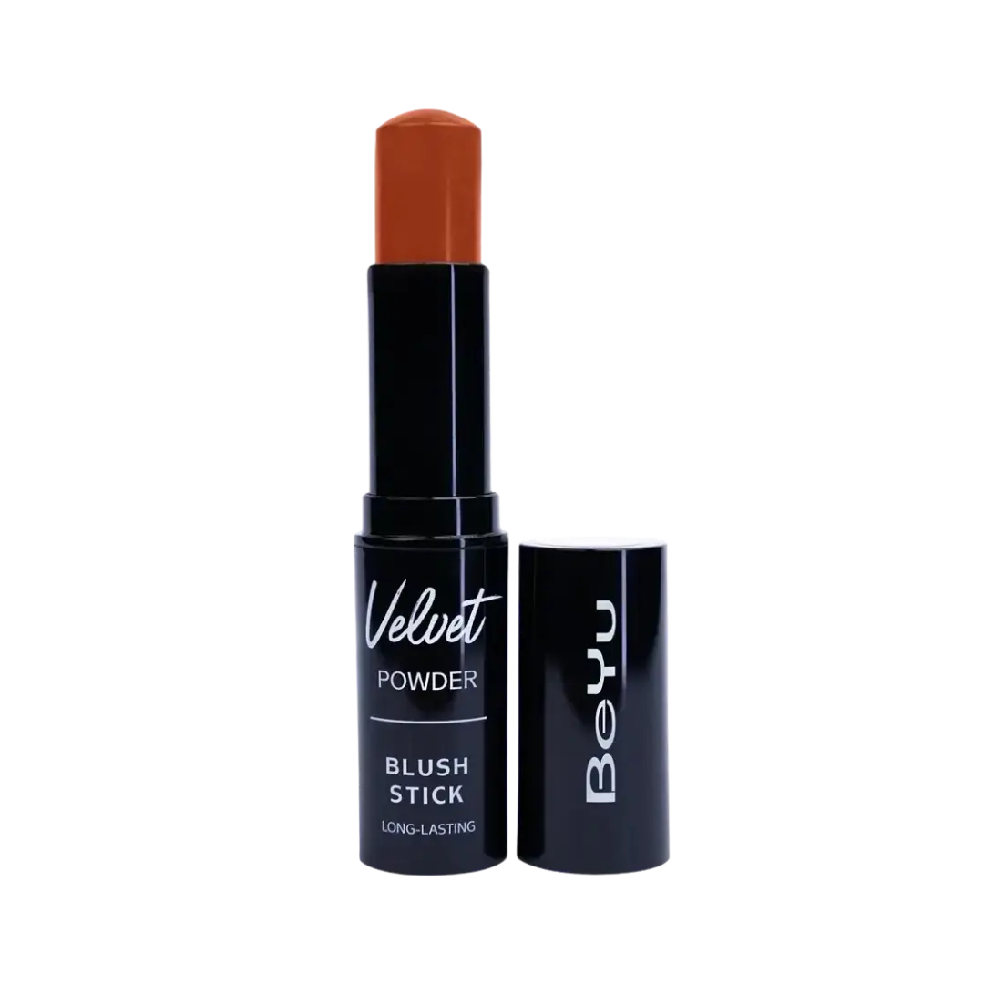 BeYu Velvet Powder Blush Stick Coral Orange 050 | قلم احمر خدود كريمي 050