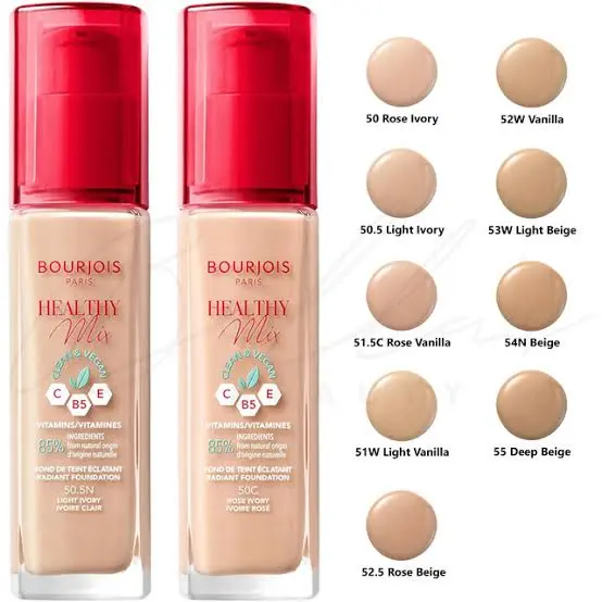 Bourjois Healthy Mix foundation - 050C Rose Ivory
| بورجوا كريم أساس هيلثي مكس - 050C عاجي وردي - 30 مل