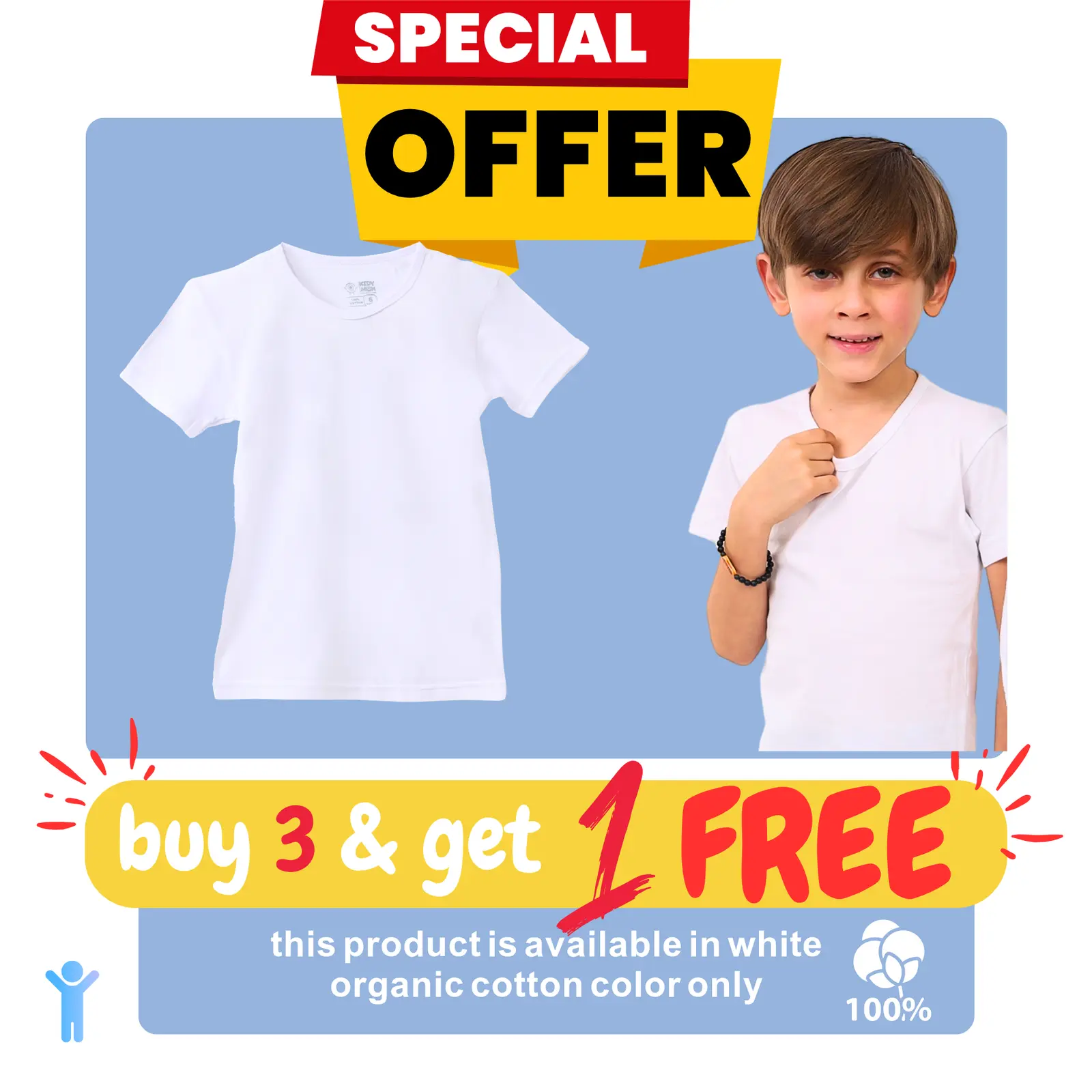 Boys White Short Sleeve Shirt Buy 3 Get 1 Free