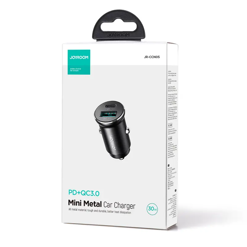 CCN05 A+C 30W car charger (PD+QC3.0)with type-c to type c cable