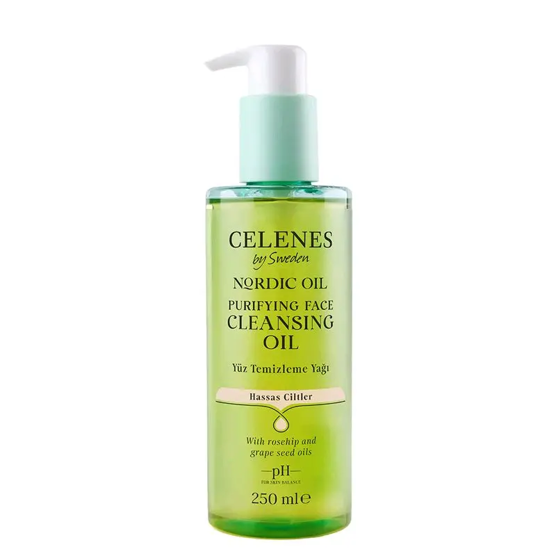 Celenes by Sweden Purifying Face Cleansing Oil Sensitive Skin - 250ml | سيلينس غسول زيتي منقي للبشرات الحساسة - 250 مل