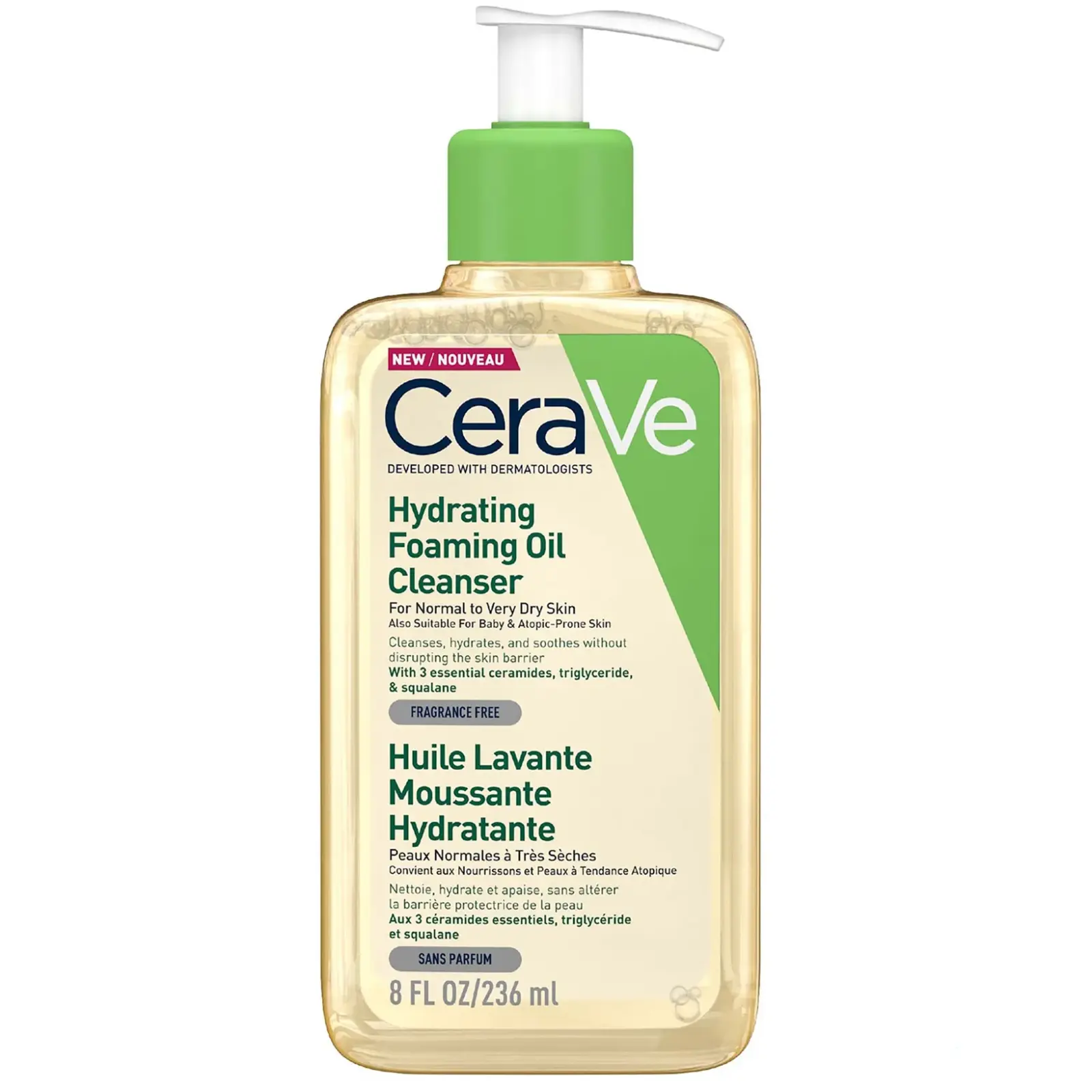 CeraVe Hydrating foaming oil cleanser 473ml | سيرافي غسول زيتي رغوي مرطب للبشرة الجافة - 473 مل