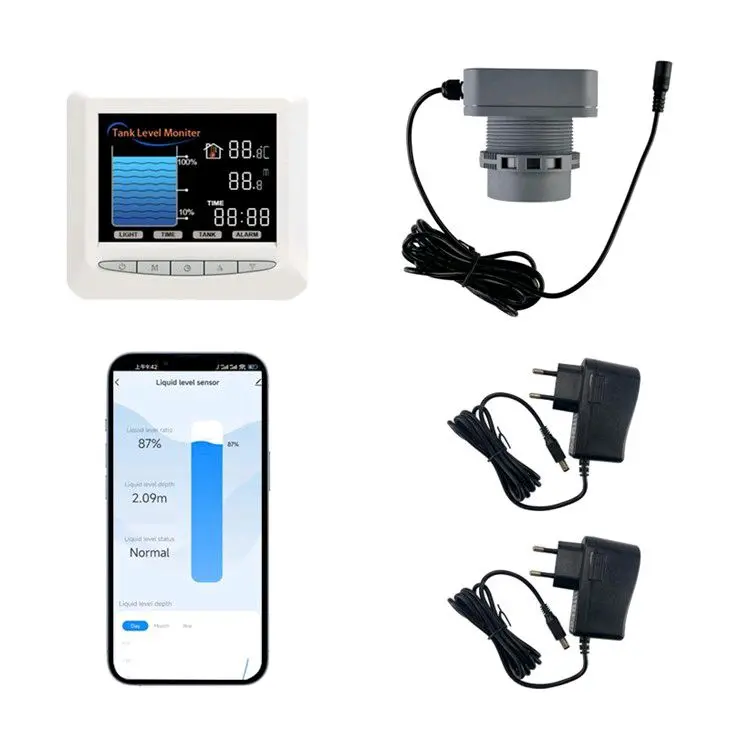 EPT Ultrasonic Smart Liquid Level Sensor  With  Screen Monitor 8m