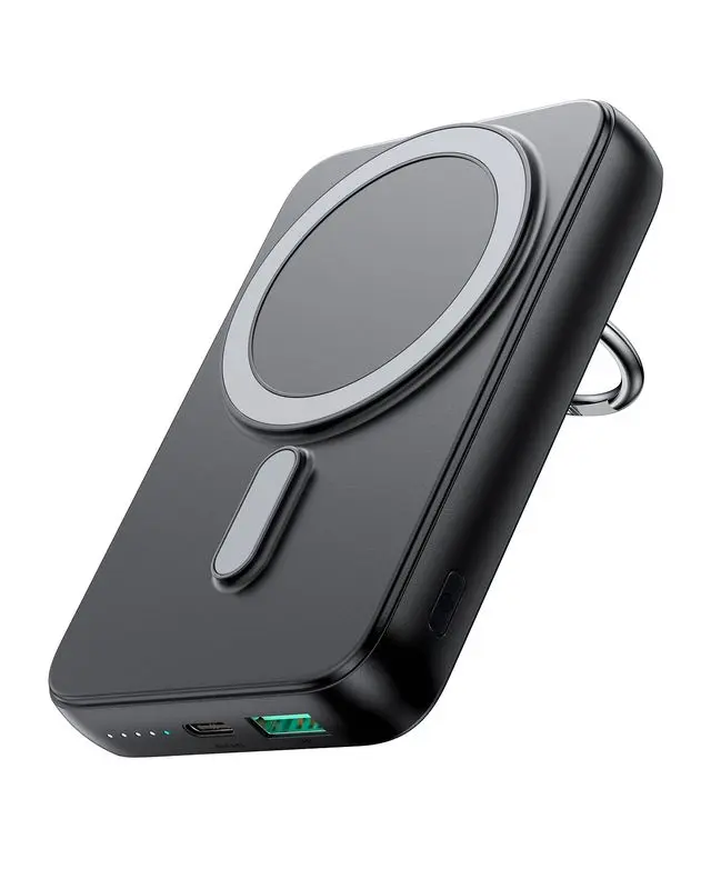 JR-W050 20W Magnetic Wireless Power Bank with Ring Holder 10000mAh- Black
With Type.C to Type.C 60W 0.3m Cable-Black