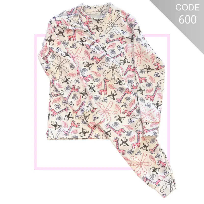 Kids printed cotton thermal underwear set – M60
