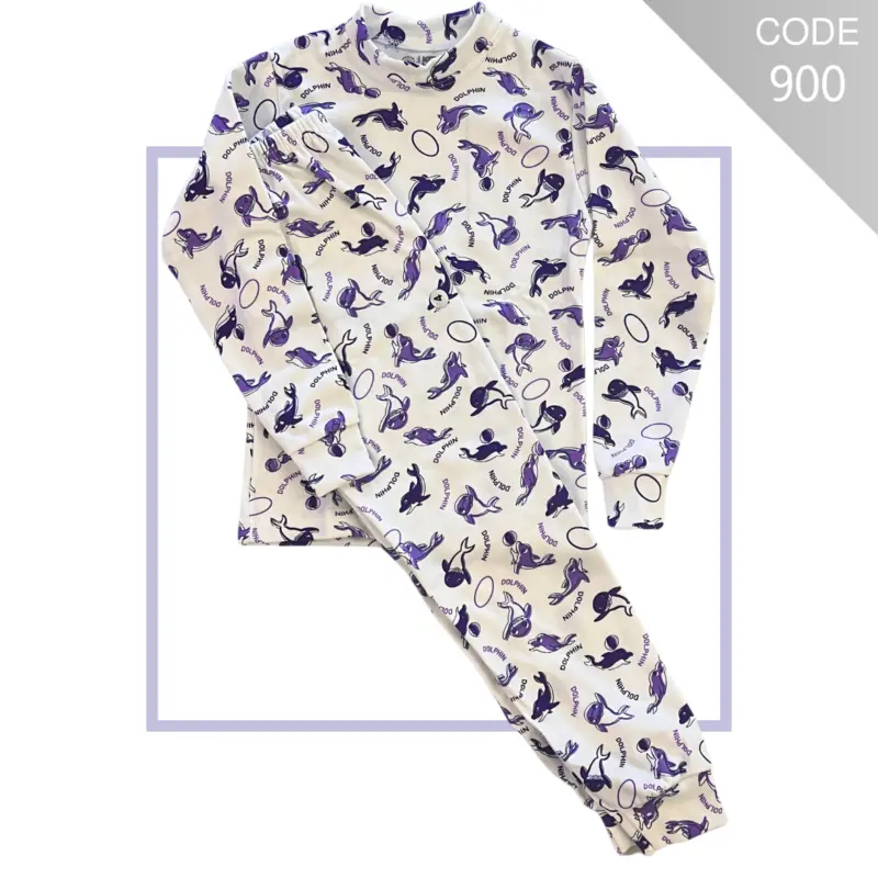 Kids printed cotton thermal underwear set – M90