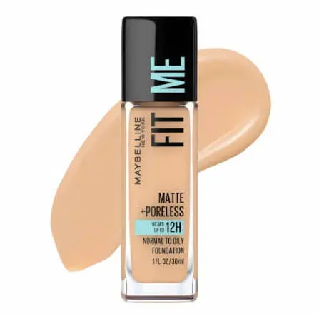 MAYBELLINE FIT ME Matte + Poreless liquid foundation - 220 Natural Beige | ميبيلين فاونديشن فيت مي مطفي - 220 بيج طبيعي - 30 مل