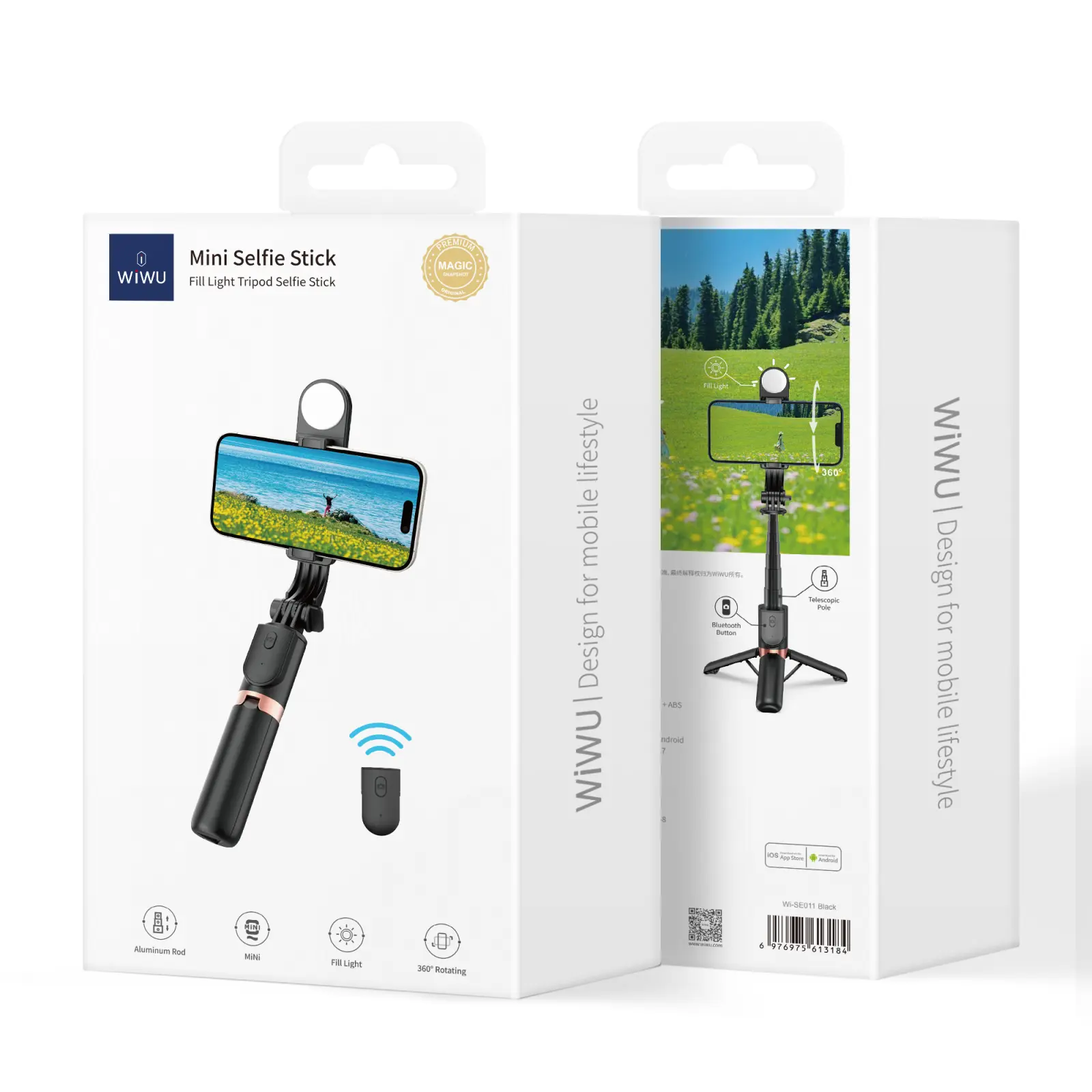 Mini Selfie Stick
(with filled lights) Wi-SE011