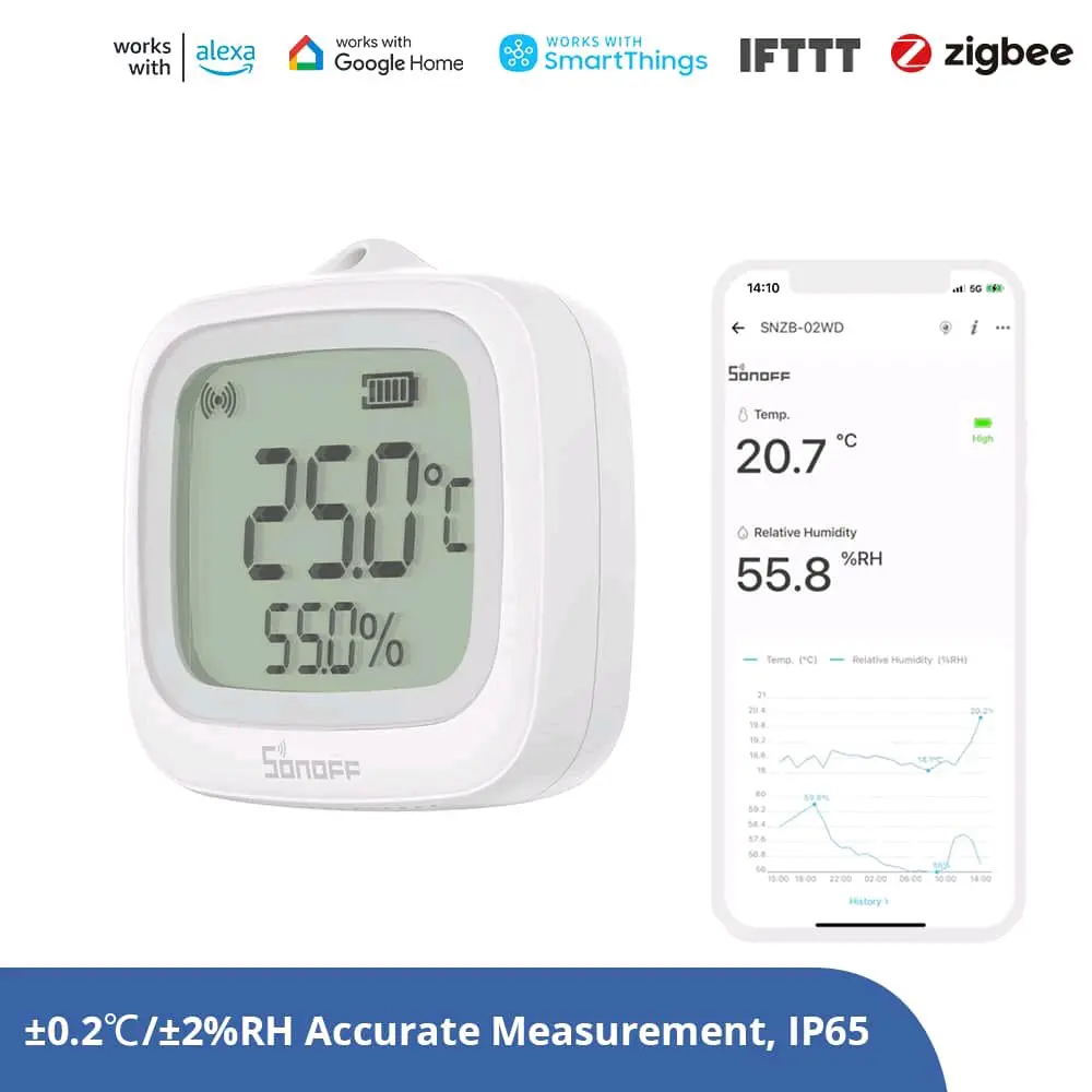 SONOFF SNZB 02WD IP65 Zigbee LCD Smart Temperature Humidity Sensor 3