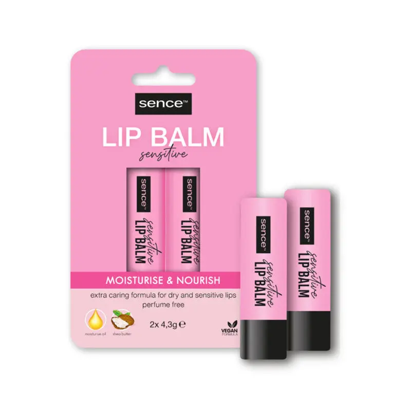 Sence Beauty Sence Lip Balm 2X4.3Gr Twin Pack Sensitive | بلسم الشفاه سينس 2x4.3 غرام عبوة مزدوجة حساسة