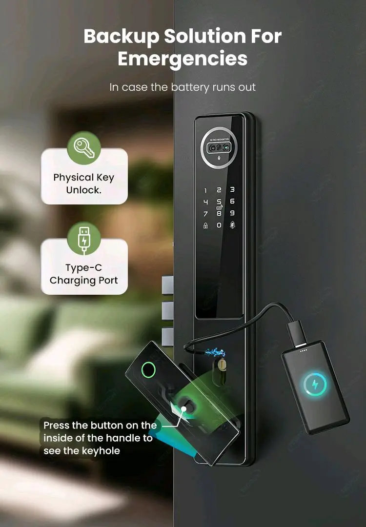 Smart Door Lock With 3D Face Recognition F8 4