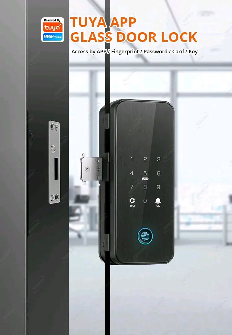 Smart Glass Door Lock With Fingerprint & Face Recognition 03 3