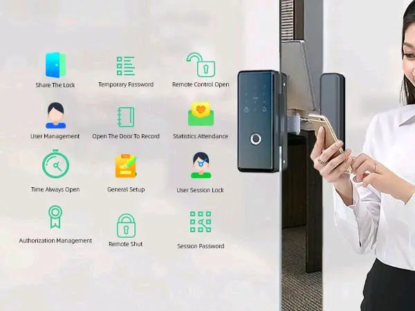 Smart Glass Door Lock  With Fingerprint 3