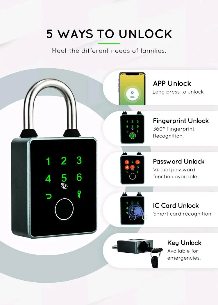 Smart Pad Lock With Fingerprint P3F 2
