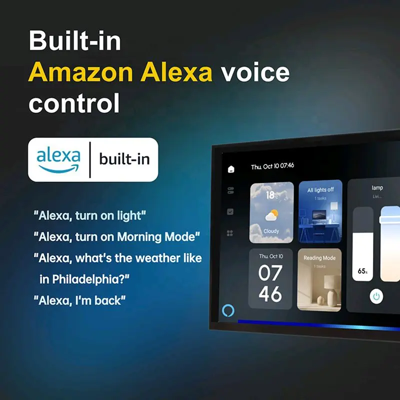 Smart Touch Screen 8 Inch Control Panel Built -in (Zigbee - Bluetooth - Alexa - Music Player) 4