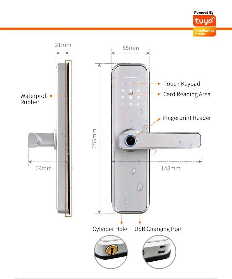 Smart Wifi Door Lock With Fingerprint R8 3