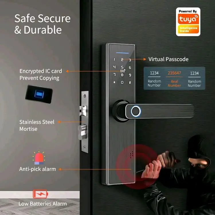 Smart Wifi Door Lock With Fingerprint R9 3