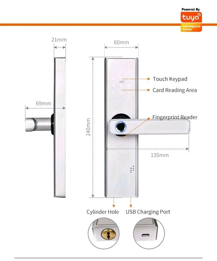 Smart Wifi Door Lock With Fingerprint R9 2