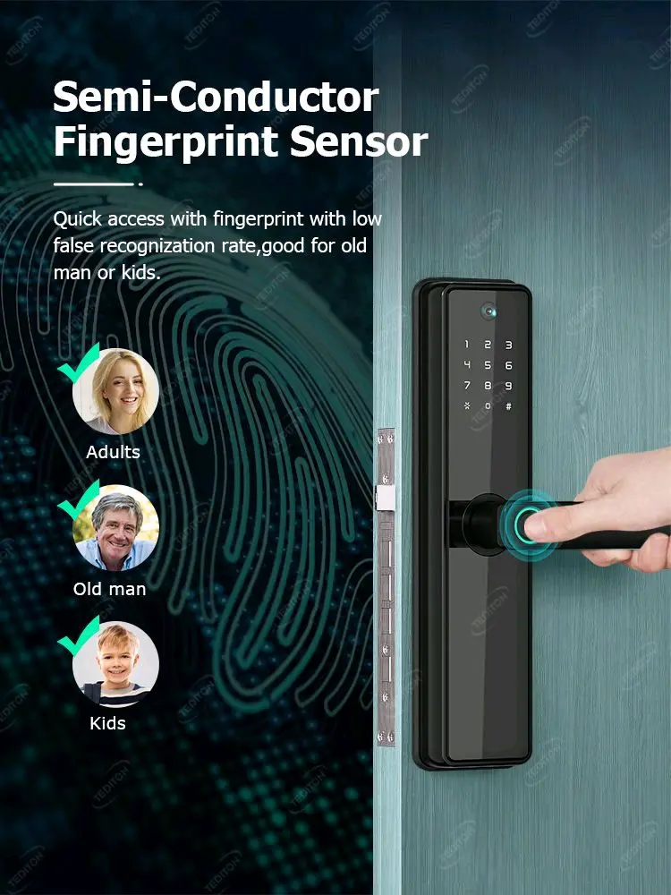 Smart Wifi Door Lock With Fingerprint With Camera R12 PRO 4