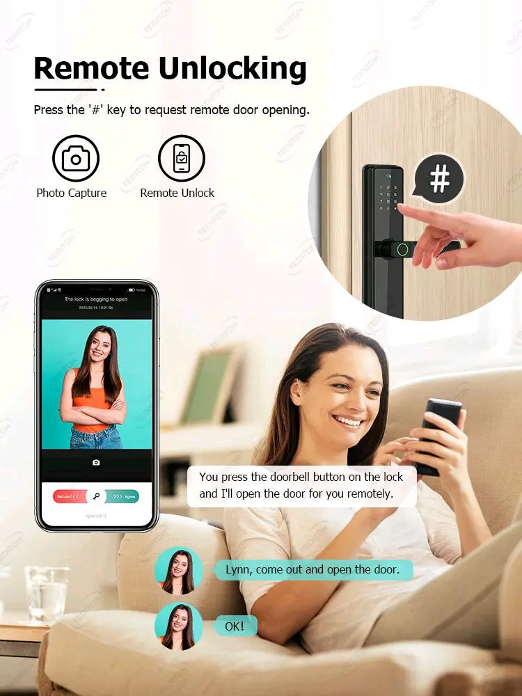 Smart Wifi Door Lock With Fingerprint With Camera R12 PRO 2