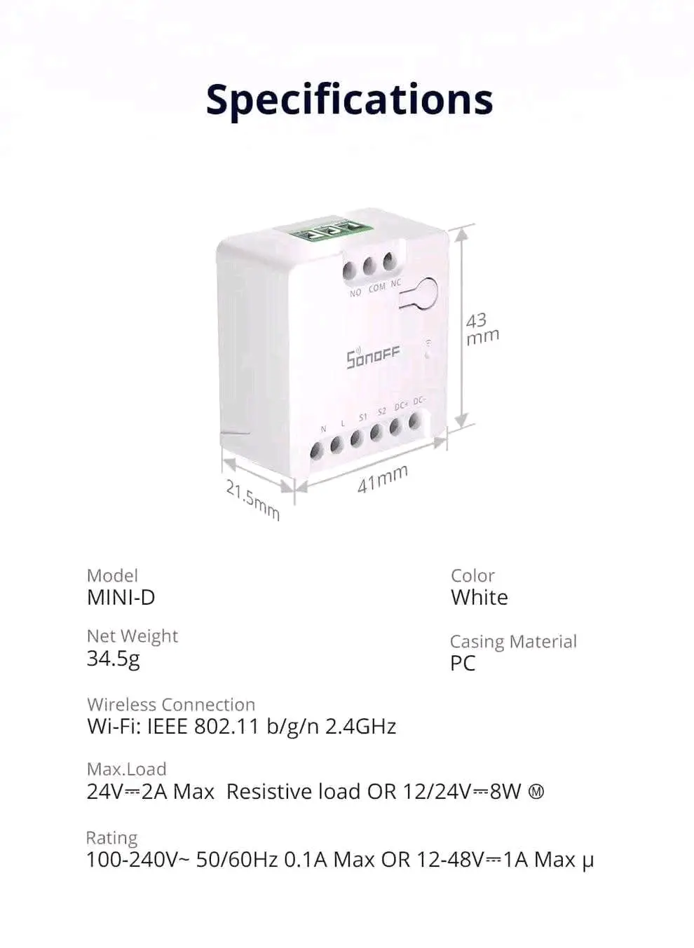 Sonoff MINI-Dry WiFi Smart Switch 2