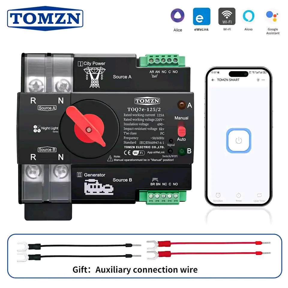 TOMZN WI-FI Smart ATS  125A 2P 2