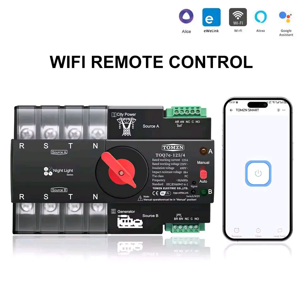 TOMZN WiFi  Smart  ATS 125A 3 Phase 4P 2