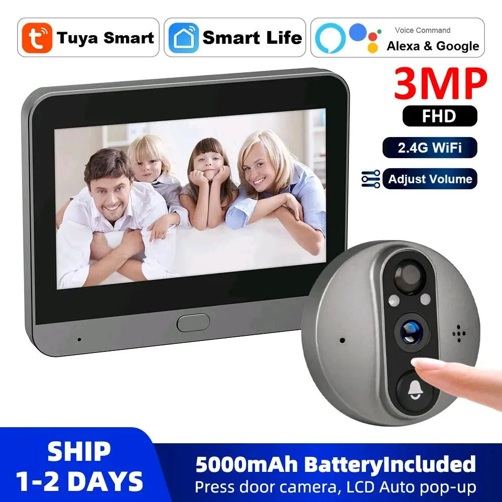 Tuya Doorbell  Peephole Camera (Grey) 2