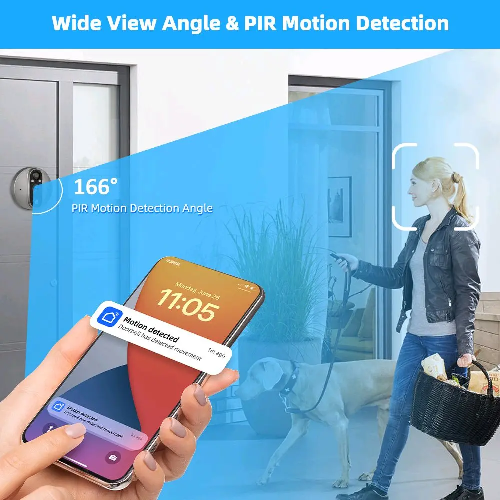Tuya Doorbell  Peephole Camera (Grey) 4