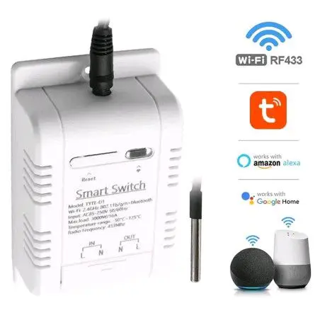 Tuya Smart WIFI Temperature Switch 16A 3000W With Energy consumption Monitoring RF433 Temperature Control 2