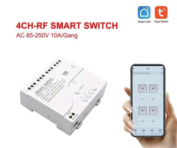 Tuya smart WIFI 4CH smart switch With RF433 3