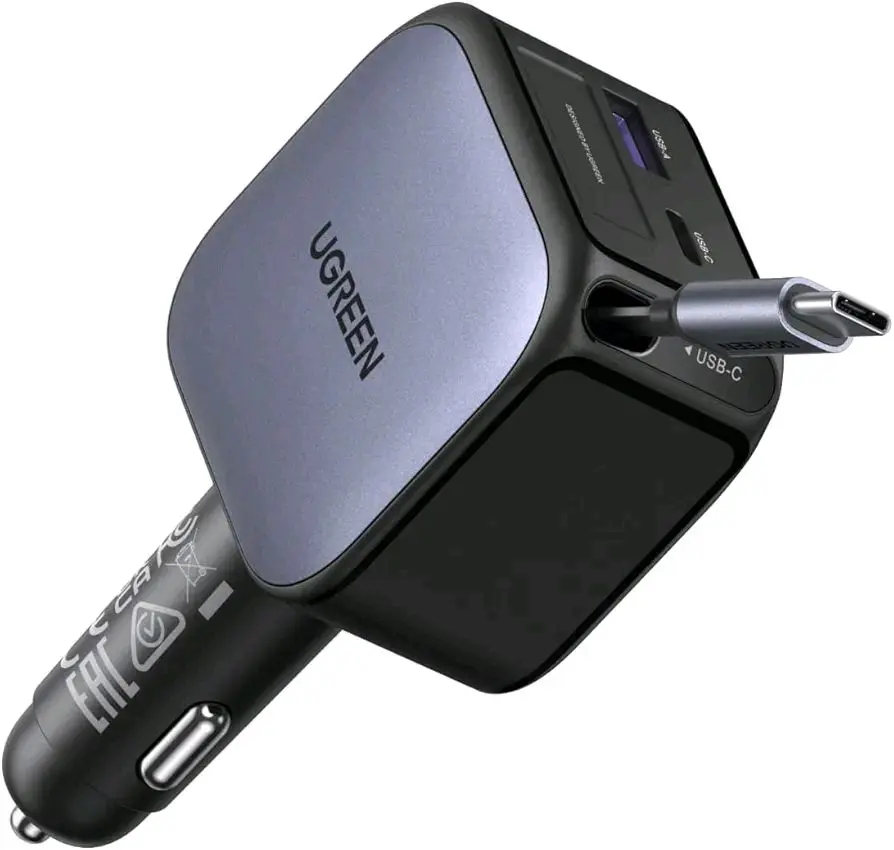 UGREEN 60W FAST CAR RETRACTABLE EC602 55212B