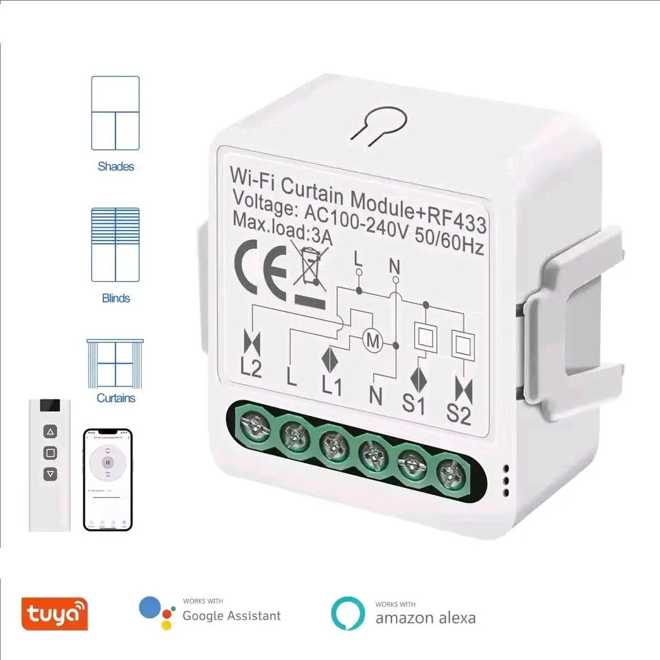 WiFi + RF Smart Curtain Switch 1 Motor 2