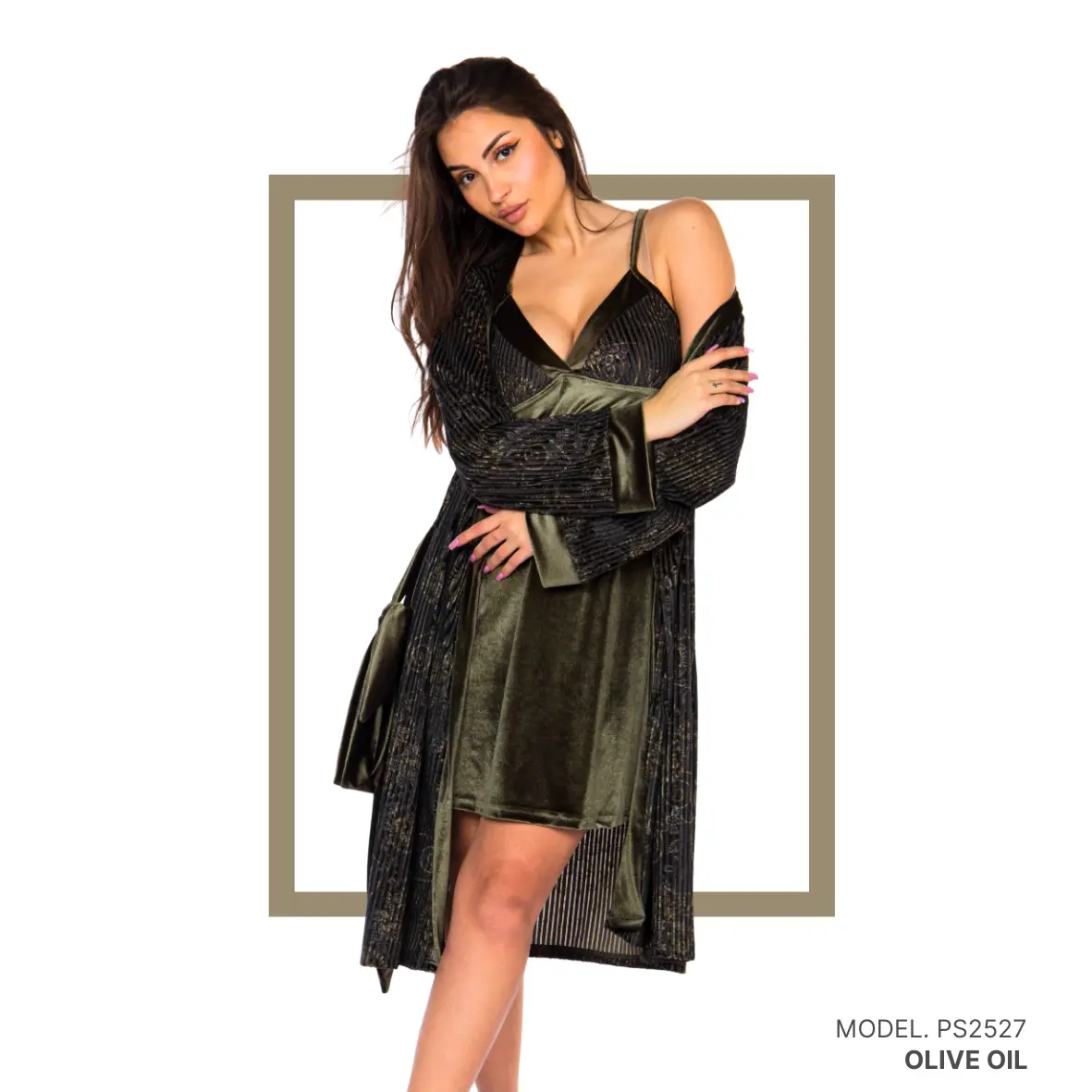 Women’s home wear Set PS 2527 - Olive Green