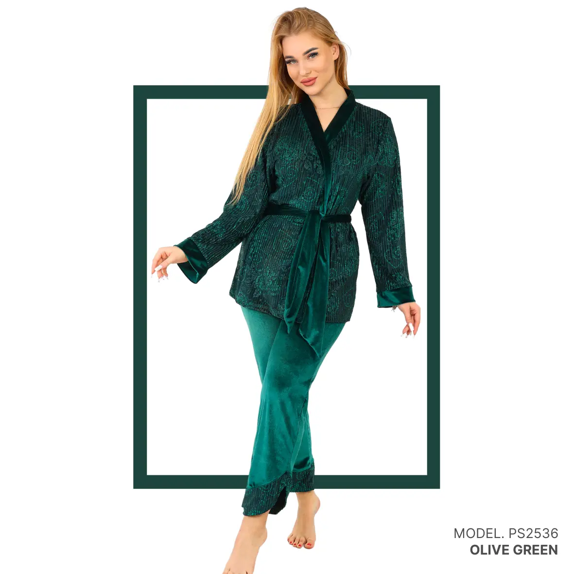 Women’s home wear Set PS 2536 - Olive Green