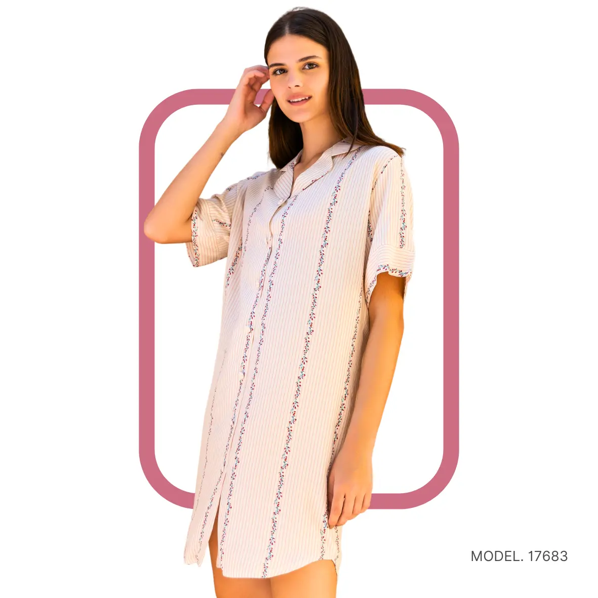 Women pyjama (soft half long cotton night shirt)