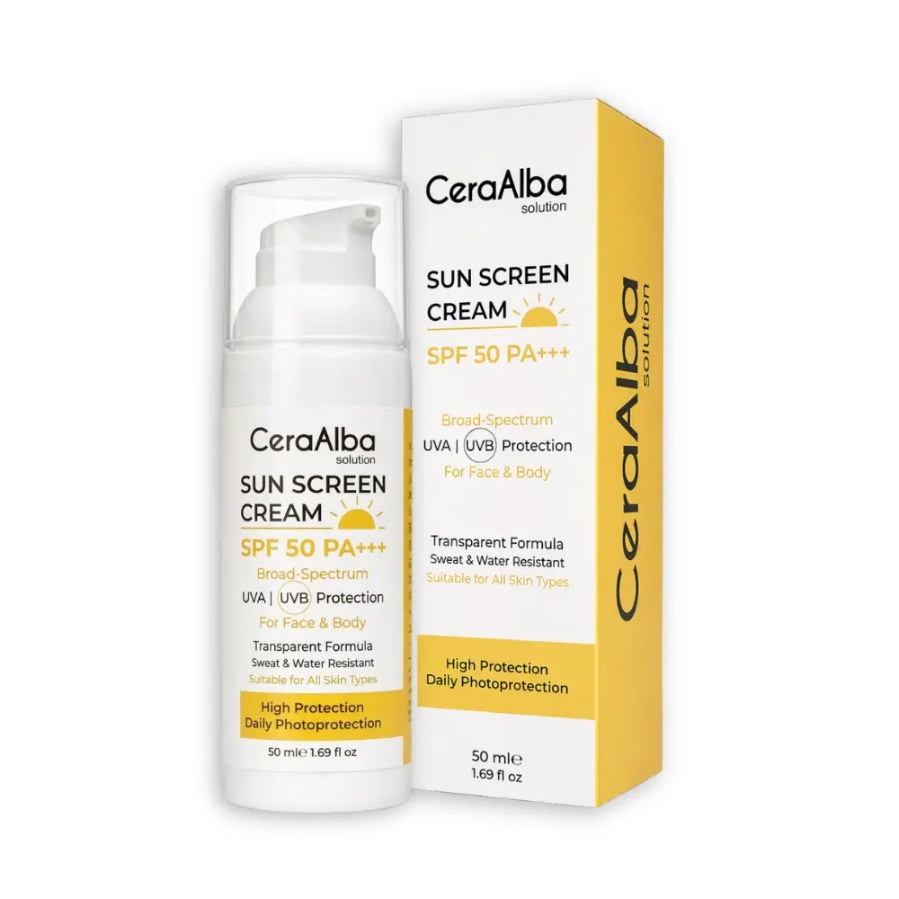 واقي شمس CeraAlba SPF 50 PA+++ — التركيبة الشفافة