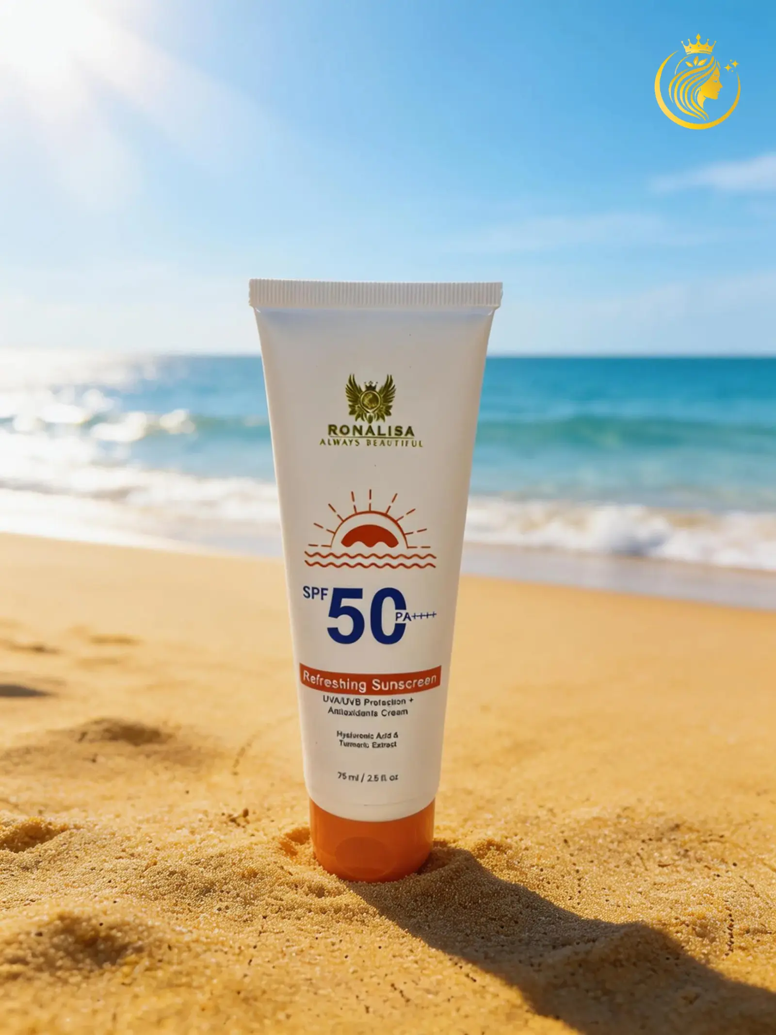 واقي شمس SPF50 مع الهيالورنيك والكركم