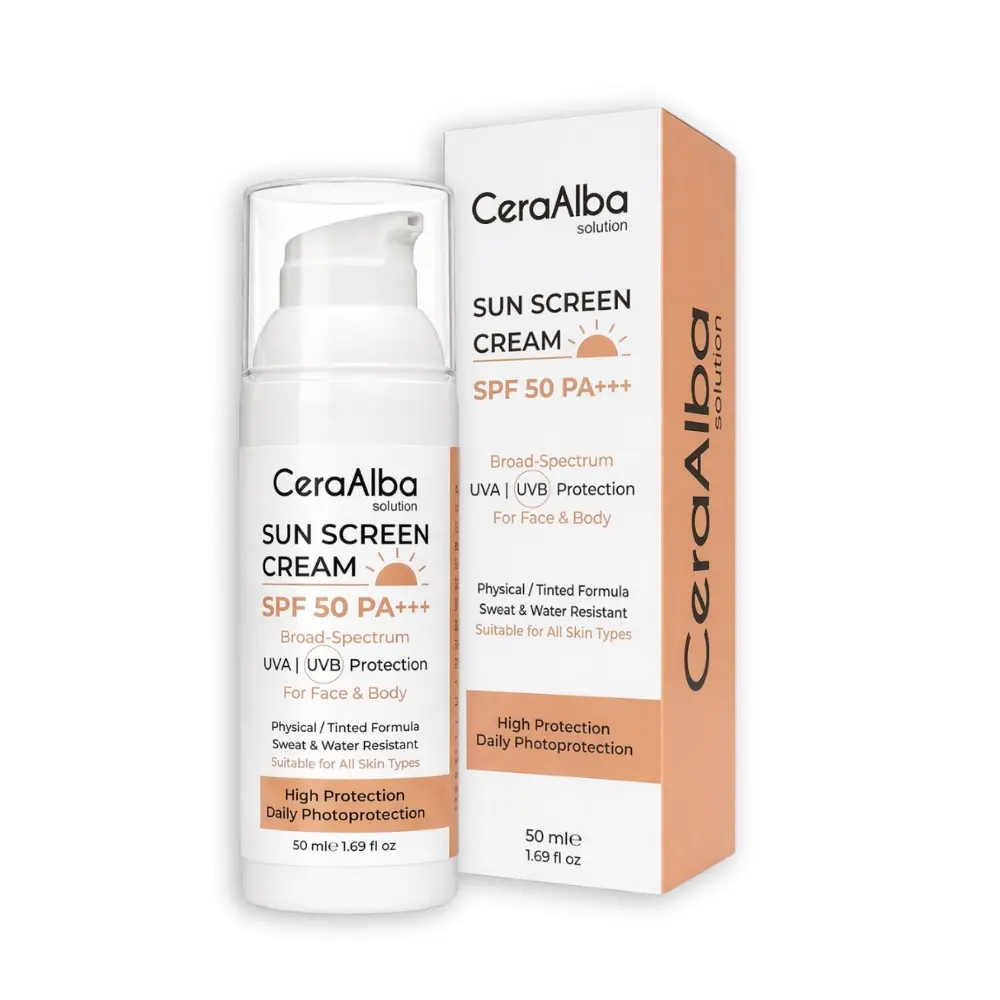 واقي الشمس CeraAlba SPF 50 PA+++ — التركيبة الفيزيائية