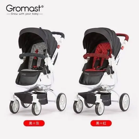 عربة أطفال Gromast N120T – تصميم ألماني بمقعد قابل للاستلقاء الكامل 170° مع نظام أمان متكامل