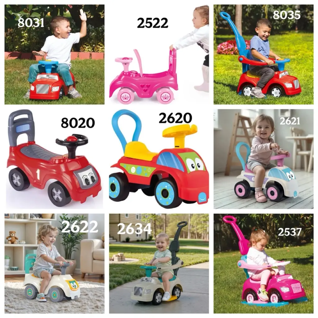 سيارة ركوب أطفال 2622 DOLU بنظام Walk & Drive بالدفع بالقدم مع بوق ومساحة تخزين – لتعليم المشي من عمر 12 شهر
