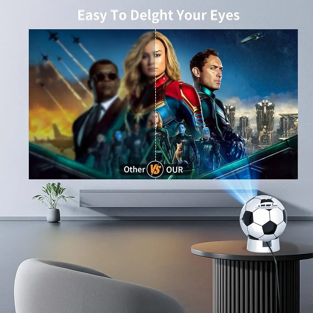 (Mini Projector) موديل YT600 مصمم على شكل كرة قدم - مصغرة 4