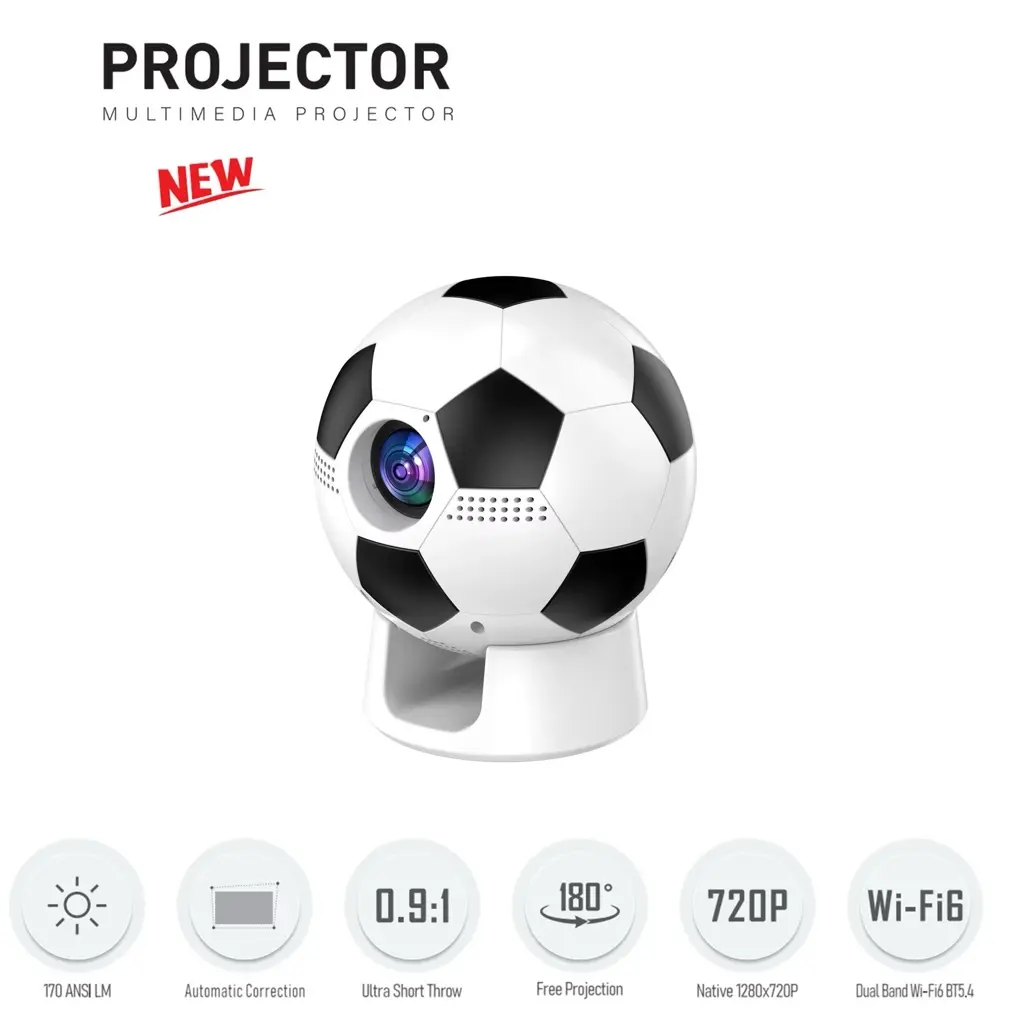 (Mini Projector) موديل YT600 مصمم على شكل كرة قدم