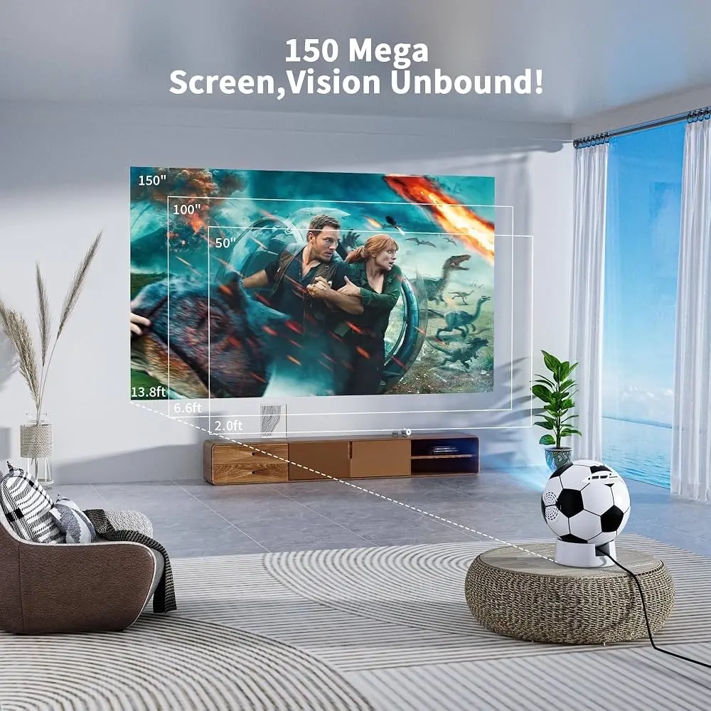 (Mini Projector) موديل YT600 مصمم على شكل كرة قدم - مصغرة 7