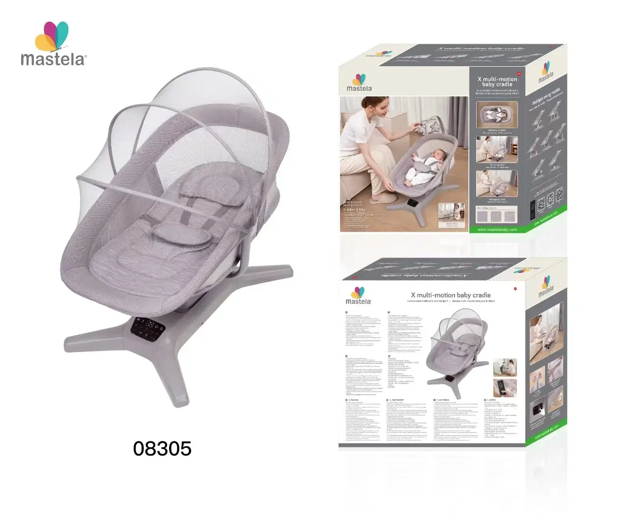 سرير هزاز متعدد الحركة Mastela 08303 / 08305 (0–36 شهر)